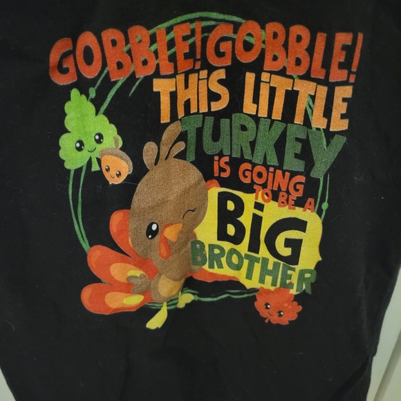 Thanksgiving Turkey Big Brother Black Shirt Size 4T T-Shirt - Picture 3 of 4